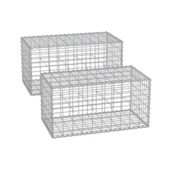 SONGMICS trådkurv 100 x 30 x 30 cm, 2 stk. sæt, sølvfarvet