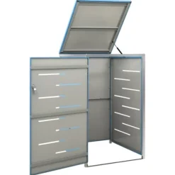 Sopkärlsskjul i rostfritt stål - Robust och vädertålig design | Storlek: 69x77,5x112,5 cm