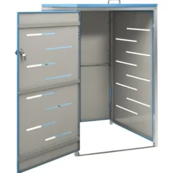 Sopkärlsskjul i rostfritt stål - Robust och vädertålig design | Storlek: 69x77,5x112,5 cm