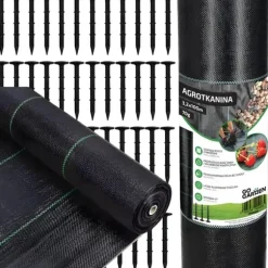 Sort agrotekstil til ukrudt, mulching, 3,2x100m, 70g pløkker