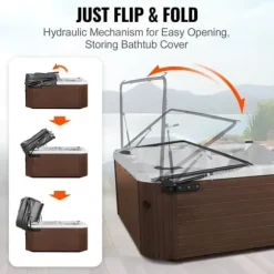 Spa Cover Lift, Justerbar Hydraulisk, Bredde 69" - 96,5", Monteret på Begge Sider, Ideel til Forskellige Hot Tubs