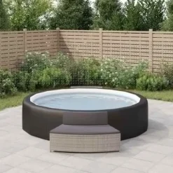 Spabænke med hynder 2 stk. - Polyrattan grå | Farve: Grå | Størrelse: N/A