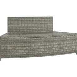 Spabænke med hynder 2 stk. - Polyrattan grå | Farve: Grå | Størrelse: N/A
