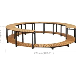 Spaomkrans i massivt akacietræ - Elegant tilbehør til spabad | Størrelse: 273x53 cm | Farve: Naturlig træfinish