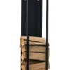 Spark 140cm Black Matt Metal Firewood Rack Storage Stand
