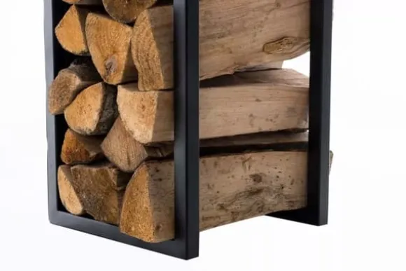 Spark 140cm Black Matt Metal Firewood Rack Storage Stand