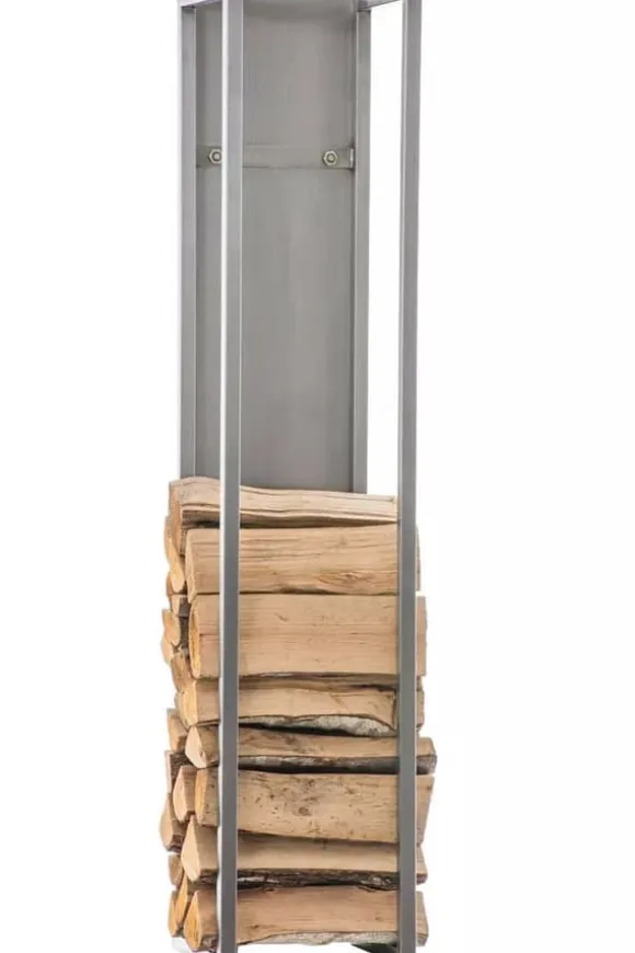 Spark Firewood Rack - Stainless Steel Metal, 140 cm Height