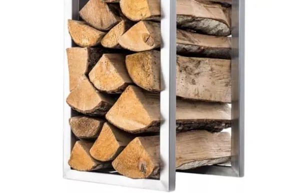 Spark Firewood Rack - Stainless Steel Metal, 140 cm Height
