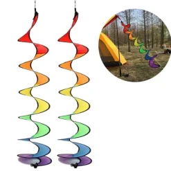 Spiral Rainbow Vindstrimmel Vindmølle Farverig Vindklokke til Have Hjem Udendørs Camping Telt Dekoration