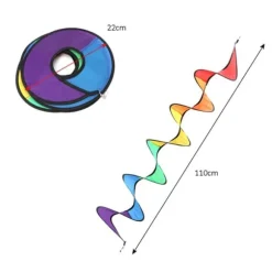 Spiral Rainbow Vindstrimmel Vindmølle Farverig Vindklokke til Have Hjem Udendørs Camping Telt Dekoration