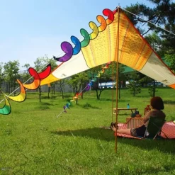 Spiral Rainbow Vindstrimmel Vindmølle Farverig Vindklokke til Have Hjem Udendørs Camping Telt Dekoration