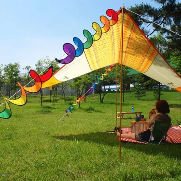 Spiral Rainbow Vindstrimmel Vindmølle Farverig Vindklokke til Have Hjem Udendørs Camping Telt Dekoration
