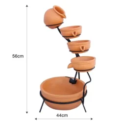 Springvandskåle med Solcelle - Terracotta | Have Dekoration