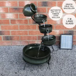 Springvandskåle med Solcelle - Grøn | Have Dekoration