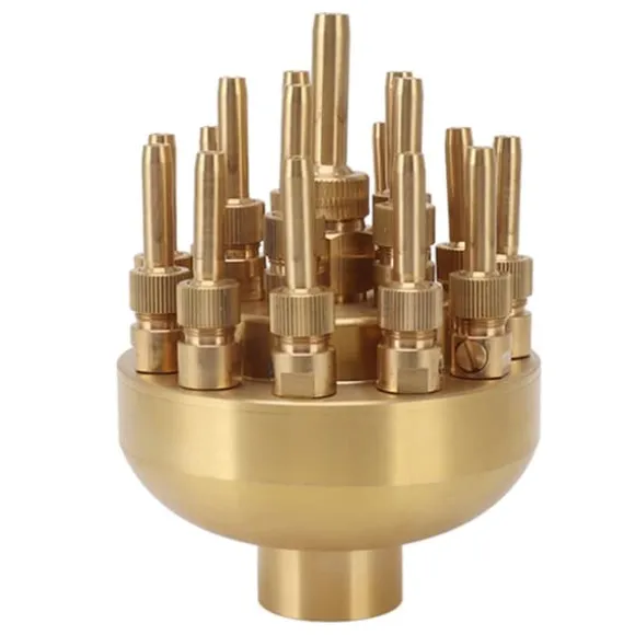 Springvandsmundstykke messing - Justerbar 3-lags vandspray til Garden Park Pond Pool - G1,5 tommer