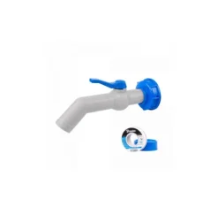 Sæt - PP 45° hane med IBCS60x6 adapter til 25 mm slange med PTFE tape