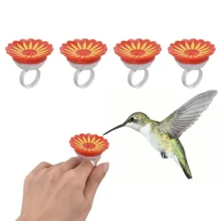 4st Hummingbird Ringmatare Handhållen Komma nära Ljusfärgad Multifunktionskompakt för utomhusbruk Gul