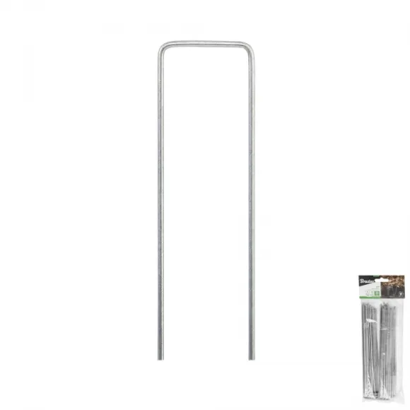 Sæt med 5 produkter. Galvaniseret metalstift i form af "U" bredde 3cm / højde 20cm