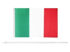 Sæt med italienske flag Håndflag 13 x 20 cm 12 stk. med en 30,5 cm spydspids