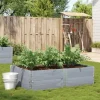 Stabelbar plantekasse i massivt fyrretræ - Plantekasse | Størrelse: 150x100 cm | Farve: Grå