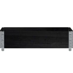Stabelbar plantekasse i massivt fyrretræ - Foldbar og robust | Størrelse: 80x60 cm | Farve: Sort