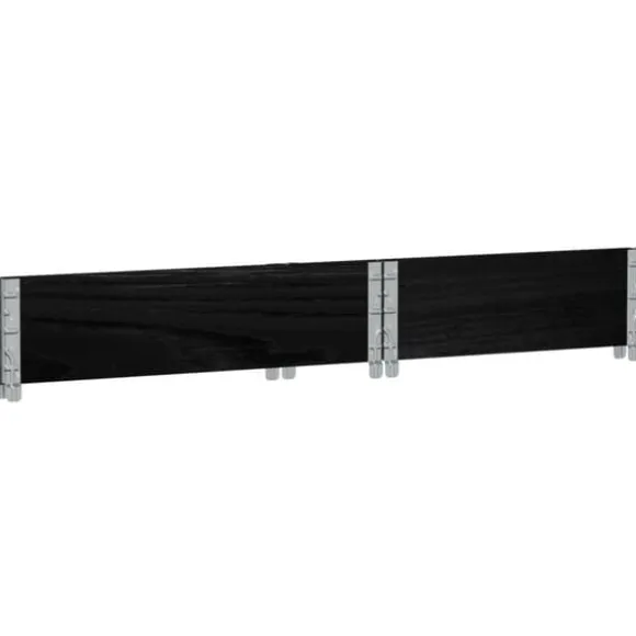 Stabelbar plantekasse i massivt fyrretræ - Foldbar og robust | Størrelse: 80x60 cm | Farve: Sort