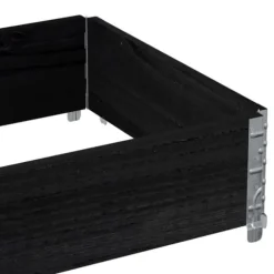 Stabelbar plantekasse i massivt fyrretræ - Foldbar og robust | Størrelse: 80x60 cm | Farve: Sort