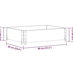 Stabelbar plantekasse i massivt fyrretræ - Foldbar og robust | Størrelse: 80x60 cm | Farve: Sort
