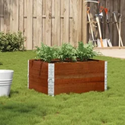 Stabelbar plantekasse i massivt fyrretræ | Mål: 80x60 cm | Farve: Brun