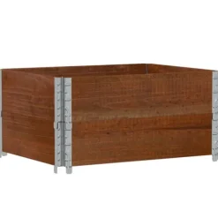 Stabelbar plantekasse i massivt fyrretræ | Mål: 80x60 cm | Farve: Brun