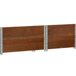 Stabelbar plantekasse i massivt fyrretræ | Mål: 80x60 cm | Farve: Brun