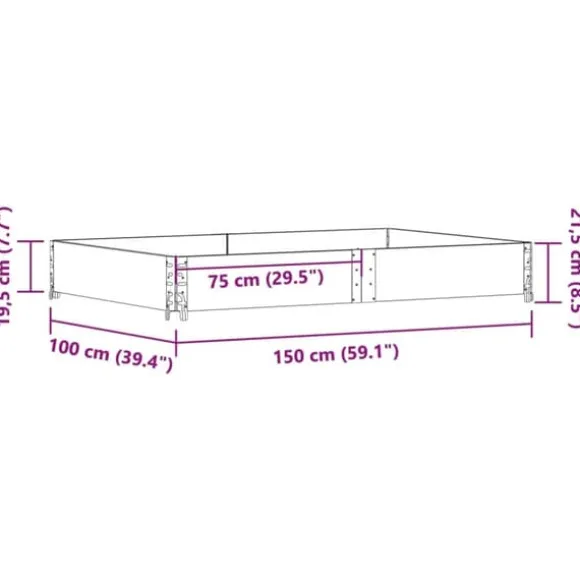 Stabelbar plantekasse i massivt fyrretræ | Størrelse: 150x100 cm
