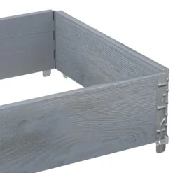 Stabelbar plantekasse i massivt fyrretræ - Højbed | Størrelse: 80x60 cm | Farve: Grå