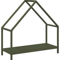 Stabilt brændestativ i koldvalset stål - Brændeopbevaring | Farve: Olivengrøn | Størrelse: 60x25x60 cm