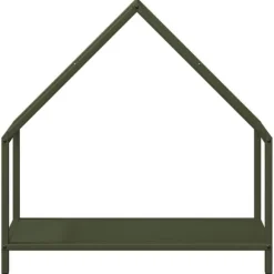 Stabilt brændestativ i koldvalset stål - Brændeopbevaring | Farve: Olivengrøn | Størrelse: 60x25x60 cm