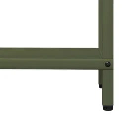 Stabilt brændestativ i koldvalset stål - Brændeopbevaring | Farve: Olivengrøn | Størrelse: 60x25x60 cm