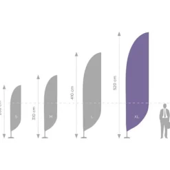 Standard XL reklameflagstang - 550 cm