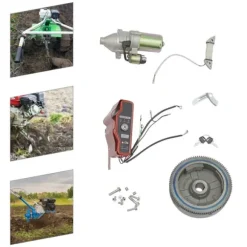 Startmotor med solenoid - Elstart-kit - Til 11/13 hk småmotorer (til og med 2011) - Svinghjul Ø20 cm - Længde 19 cm - Aluminium/jern - Rød