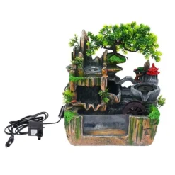 Stenbed Springvand, Harpiks, 30*18*33 cm, Akryl Fiskedam, 220V, Atomizer Inkluderet