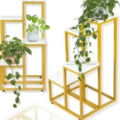 Stående blomsterstativ, metalhylde, blomsterstativ, planter, potter, 4 niveauer