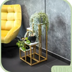 Stående blomsterstativ, metalhylde, blomsterstativ, planter, potter, 4 niveauer