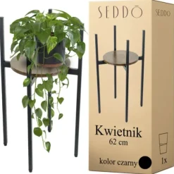 Stående metal blomsterstander, træ loft, høj, 62 cm, blomsterstander, planter