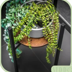 Stående metal blomsterstander, træ loft, høj, 62 cm, blomsterstander, planter