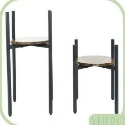 Stående metal blomsterstander, træ loft, høj, 62 cm, blomsterstander, planter
