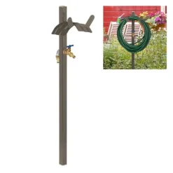 Stående vandhane med slangeholder, 107,5x25x18 cm, brun