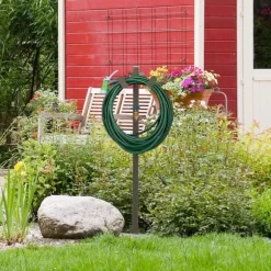 Stående vandhane med slangeholder, 107,5x25x18 cm, brun