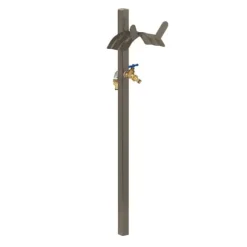 Stående vandhane med slangeholder, 107,5x25x18 cm, brun