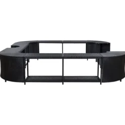 Stilfuld omkrans til spabad - Polyrattan | Størrelse: 268x268x55 cm | Farve: Sort