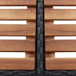 Stilfuld omkrans til spabad - Polyrattan | Størrelse: 268x268x55 cm | Farve: Sort