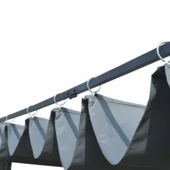 Stilfuld pavillon med tag i polyrattan - Udendørs skygge | Farve: Grå | Størrelse: 300x300x220 cm